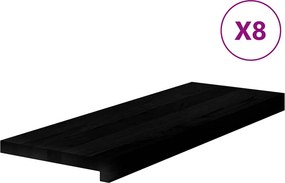 vidaXL lépcsőfokok 8 db Sötétbarna 70x25x2 cm tömör fa tölgyfa