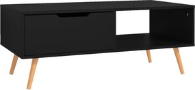 vidaXL fekete szerelt fa dohányzóasztal 100 x 49,5 x 43 cm