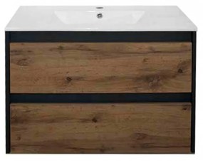 Porto 80 alsó fürdőszoba bútor mosdóval antracit-country tölgy színben