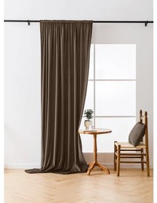 Barna sötétítő függöny VELVET 140x270 cm Felfüggesztés: Hullámos sínszalag