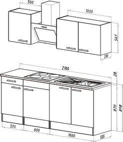 Yorki 210 konyhabútor sonoma tölgy korpusz,selyemfényű fehér fronttal