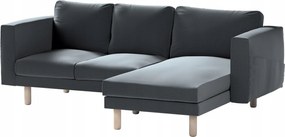 Dekoria Norsborg 3 személyes kanapé huzat Ikea székkel, szürke