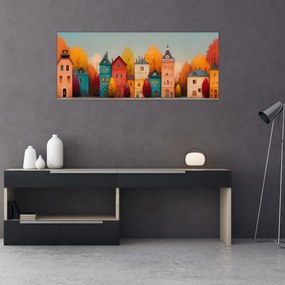 Kép - Őszi falu (120x50 cm)