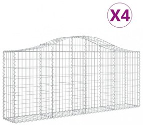 4 db íves horganyzott vas gabion kosár 200x30x80/100 cm