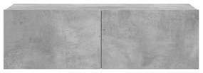 betonszürke szerelt fa TV-szekrény 100 x 30 x 30 cm