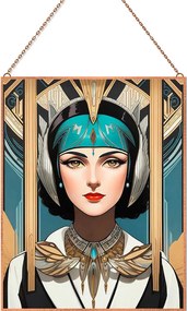 Art Deco lady 2 üvegkép, falikép