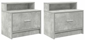 2 db betonszürke éjjeliszekrény fiókkal 51 x 31 x 47 cm