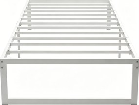 HOMCOM fém ágykeret ágyneműtartóval, 32,5 cm profil, acél lécek, csendes és egyszerű összeszerelés – 90 × 200 cm matrac, fehér | Aosom