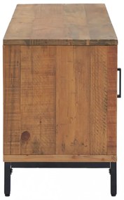barna tömör újrahasznosított fenyőfa TV-szekrény 110x35x48 cm