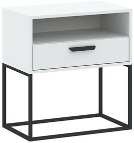 Éjjeliszekrény Fiókkal Fehér Színben CADRO NR4 60 cm