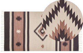 Barna és bézs kilim pamutszőnyeg 80 x 150 cm ARAGATS Beliani