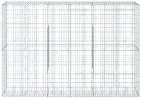 horganyzott vas gabion kosár fedéllel 300 x 50 x 200 cm