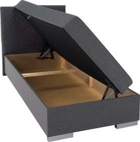 Boxspring ágy, egyszemélyes, szürke, 90x200, univerzális, ADARA