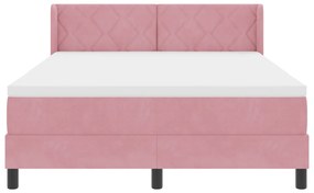 Boxspring Ágy Matrac Márkás Rózsaszín 160x200 cm Bársonyos