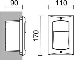 Novolux LARA 854A-L0104A-01 Beépíthető lépcsőházi lámpa 1x4W/LED 117LM IP65