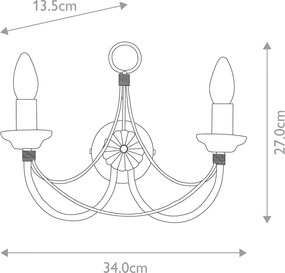 Elstead Lighting CARISBROOKE CB2-BLACK Fali lámpa 2x60W/E14
