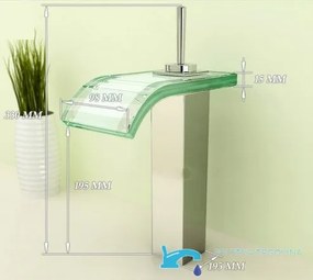 Mosdócsaptelep EYN EYN0145 LED-világítással és vízeséses kifolyóval, többféle színváltozatban