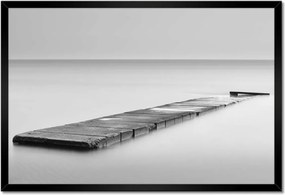 Poszter keretben 60x40 Híd Tenger Fekete-fehér