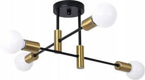 Mennyezeti Lámpa Függeszték Csillár E27 Fekete+arany Modern Hálószoba Nappali