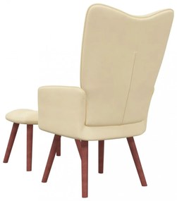 krémfehér bársony pihenőszék lábtartóval