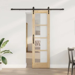 Egyszerű Csúszó Ajtó Barna 61 x 198.5 cm Fa és fém