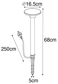 Modern tüskespot fekete LED-del IP54 - Skyf