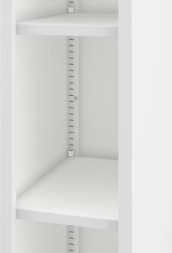 Keskeny fém irattároló polc dokumentumokhoz fehér: TIM 250 x 1850 x 450 mm
