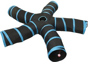 vidaXL fekete-kék 5 irányú poliészter macskaalagút 25 cm