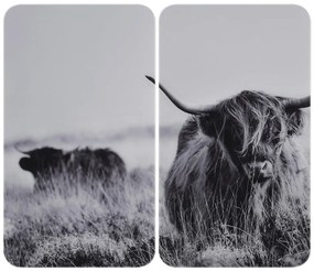 Edzett üveg tűzhely fedőlap szett 2 db-os 30x52 cm Universal Highland Cattle – Wenko