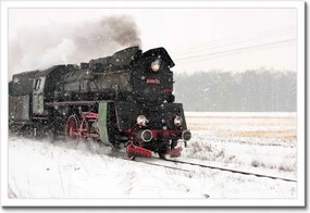 Poszterek keretben 60x40 Vonat Ol49-59 télen