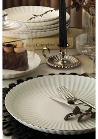 27 részes porcelán étkészlet, fehér/ezüst