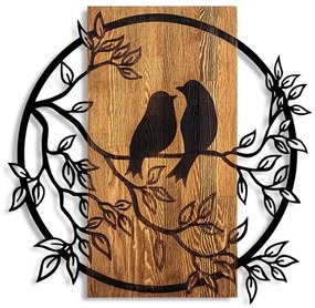 Fali dekoráció 59x57 cm madarak fa/fém