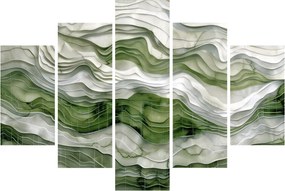 Kép - Zöld és fehér fodrok (150x105 cm)