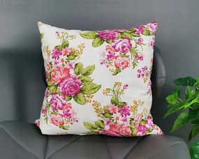 Ágyneműhuzat prémium pamut mintás 1322 Stílusos Rózsaszín Virágok 50x70