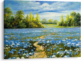 Kép - ösvény a mezőn, olajfestmény (70x50 cm)