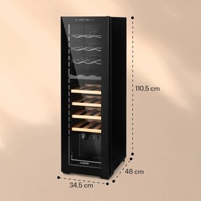 Bovella 27 Duo+, 2 zónás borhűtő, 74 liter, 27 palack, üvegajtó