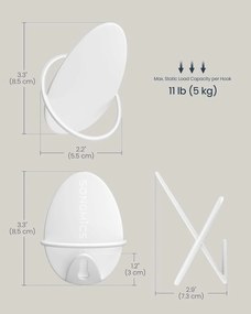 Fali fogas 4 db, falra szerelhető, fehér