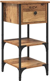 vidaXL Éjjeliszekrény fiókkal Barna 33.5 x 36 x 70 cm