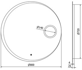 Mexen Ella, LED fürdoszobai tükör háttérvilágítással és kozmetikai tükörrel 80x80 cm, 6000K, páramentesíto, 9811-080-080-611-00
