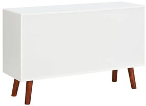 Tömör akácfa és MDF tálalószekrény 110 x 35 x 70 cm