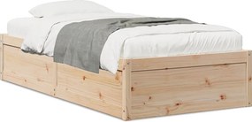 vidaXL tömör fenyőfa ágy matrac nélkül 75 x 190 cm