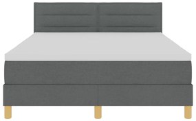 vidaXL Boxspring Ágy Matraccal és LED-del Sötét Szürke 140x200 cm Szövet