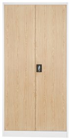 Set 4x fém iratszekrény JAN H, 900 x 1950 x 400 mm, Eco Design: fehér/ sonoma tölgy