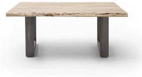 CARTAGENA dohányzó asztal akácfa 110x70cm - U alakú antikolt lábbal - Natúr