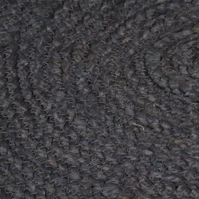 sötétszürke kézzel font kör alakú jutaszőnyeg 150 cm