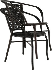 Kerti rattan szett 1+2, barna, LASAN