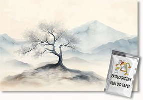 Fotótapéta Flizelina Akvarell Ázsia Japán Hegyek Fa Zen 250x175 ragasztó