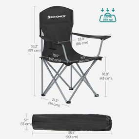 Összecsukható kempingszék 2 darabos szett, pohártartóval