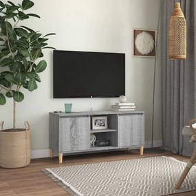 szürke sonoma színű TV-szekrény tömör falábakkal 103,5x35x50 cm