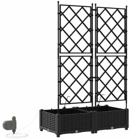 Kerti ültetők Fekete 80 x 40 x 126 cm Acél